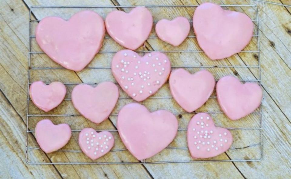 <p>Pam Beth</p><p>These lovely Pretty in Pink Valentine’s Day Cookies are fun to make with the kids for any occasion.</p><p><strong>Get the recipe: <a href="/992314/pambeth/pink-heart-shaped-cookies-for-valentines-day/" data-ylk="slk:Pretty in Pink Valentine’s Day Cookies;elm:context_link;itc:0;sec:content-canvas" class="link ">Pretty in Pink Valentine’s Day Cookies</a></strong></p>