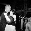 U.S. President Lyndon B. Johnson and the first lady, Lady Bird, dance at the Inaugural Ball at the Mayflower Hotel in Washington, D.C., Jan. 20, 1965. It is one of five balls held as a windup to the Chief Executive's inauguration earlier today as the nation's 35th president. (AP Photo)