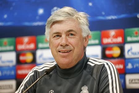 Real Madrid coach Carlo Ancelotti during the press conference Reuters / Juan Medina