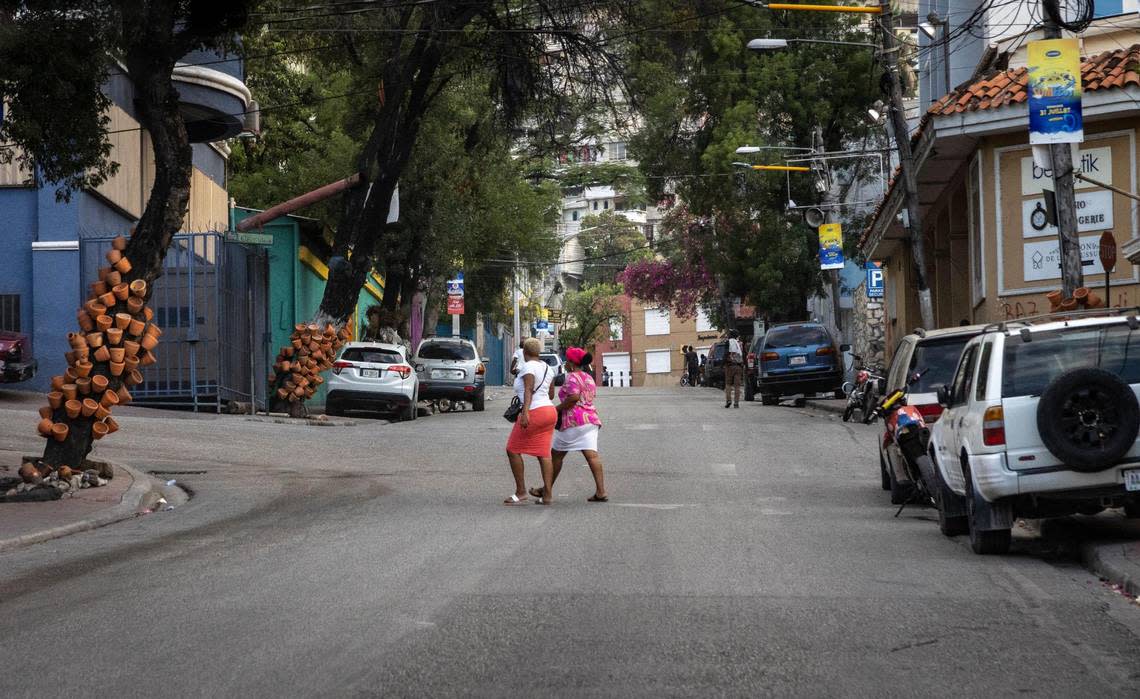 Normally, this street in Petionville, Haiti, would be clogged with traffic. But rampant kidnappings and mounting gang violence have made Haitians reluctant to take to the streets.