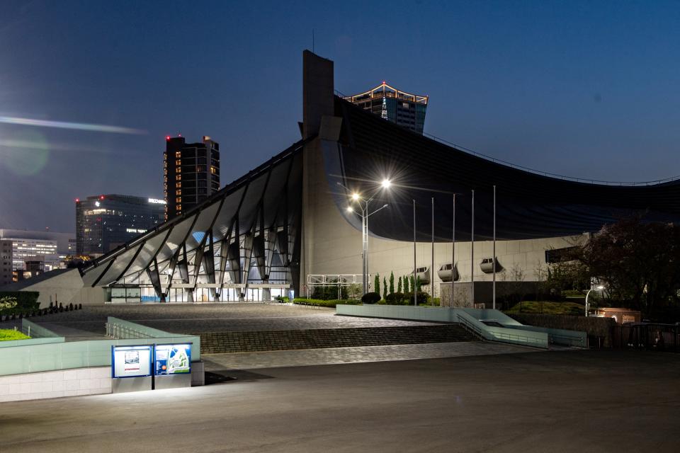 A general view shows the Yoyogi National Stadium, a venue for handball, badminton and wheelchair rugby in Tokyo 2020 Olympic and Paralympic Games, in Tokyo on April 3, 2021. (Photo by Philip FONG / AFP) (Photo by PHILIP FONG/AFP via Getty Images)