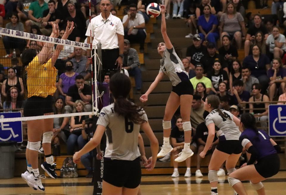 Franklin High School’s volleyball team hosted Eastwood in a hard-fought game on Tuesday night. Eastwood won in four sets.