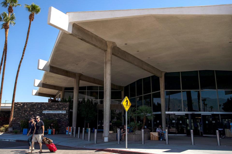 The building designed by Donald Wexler at Palm Springs International Airport.