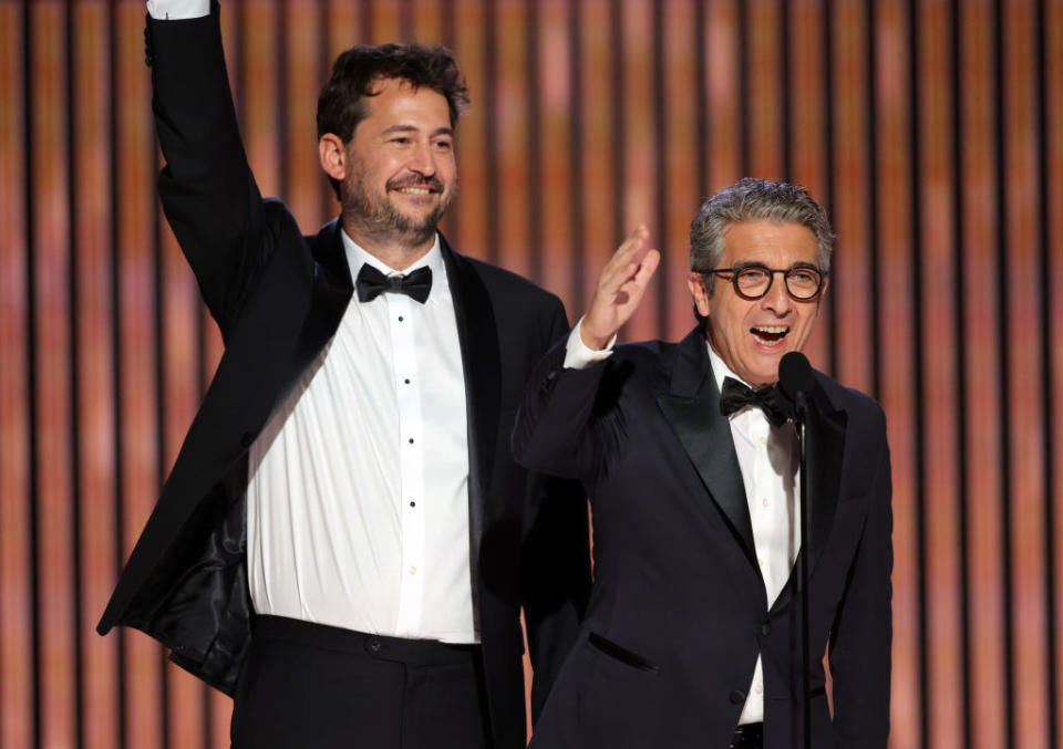 Santiago Mitre and Ricardo Darín accept the Best Non-English Language Film award.