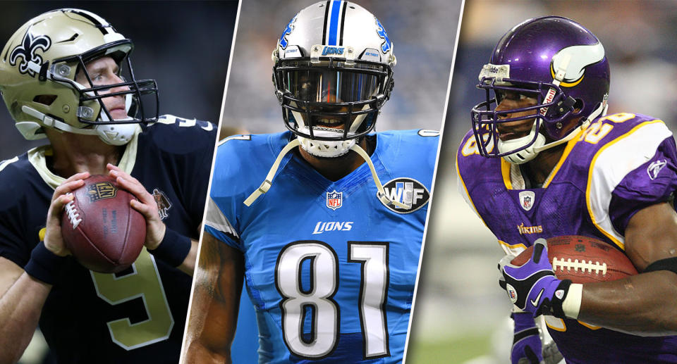 Drew Brees Calvin Johnson Adrian Peterson 