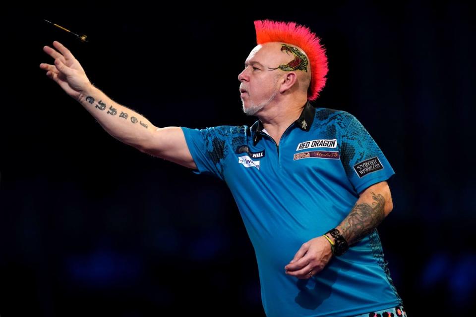 Peter Wright is in to the semi-final of the World Grad Prix in Leicester (John Walton/PA) (PA Archive)