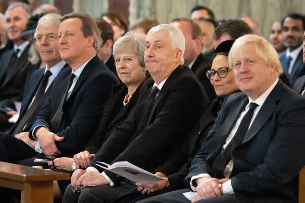 Former Tory prime ministers John Major, David Cameron, Theresa May and Boris Johnson. (Photo: Pool via Getty Images)