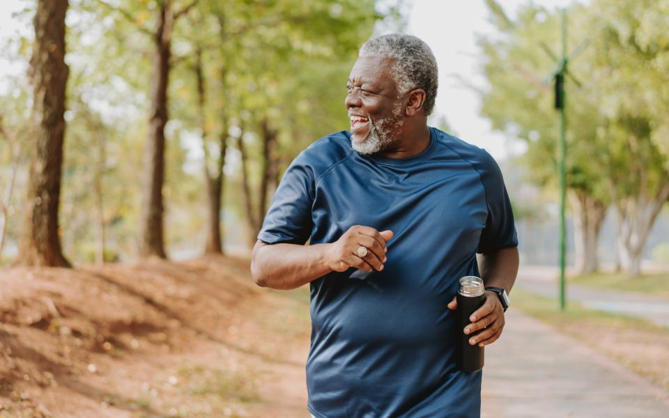 man running in park