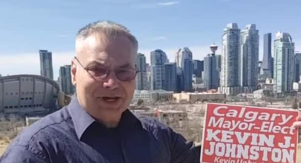 Kevin J. Johnston, who has a history of espousing hate speech and has been charged with assault, is now being sued by Alberta Health Services for defamation.  (Derek Storie/Facebook - image credit)