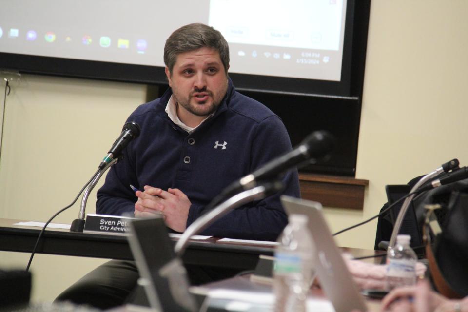 Perry City Administrator Sven Peterson speaks during the Perry City Council meeting on Monday, Jan. 15, 2024.