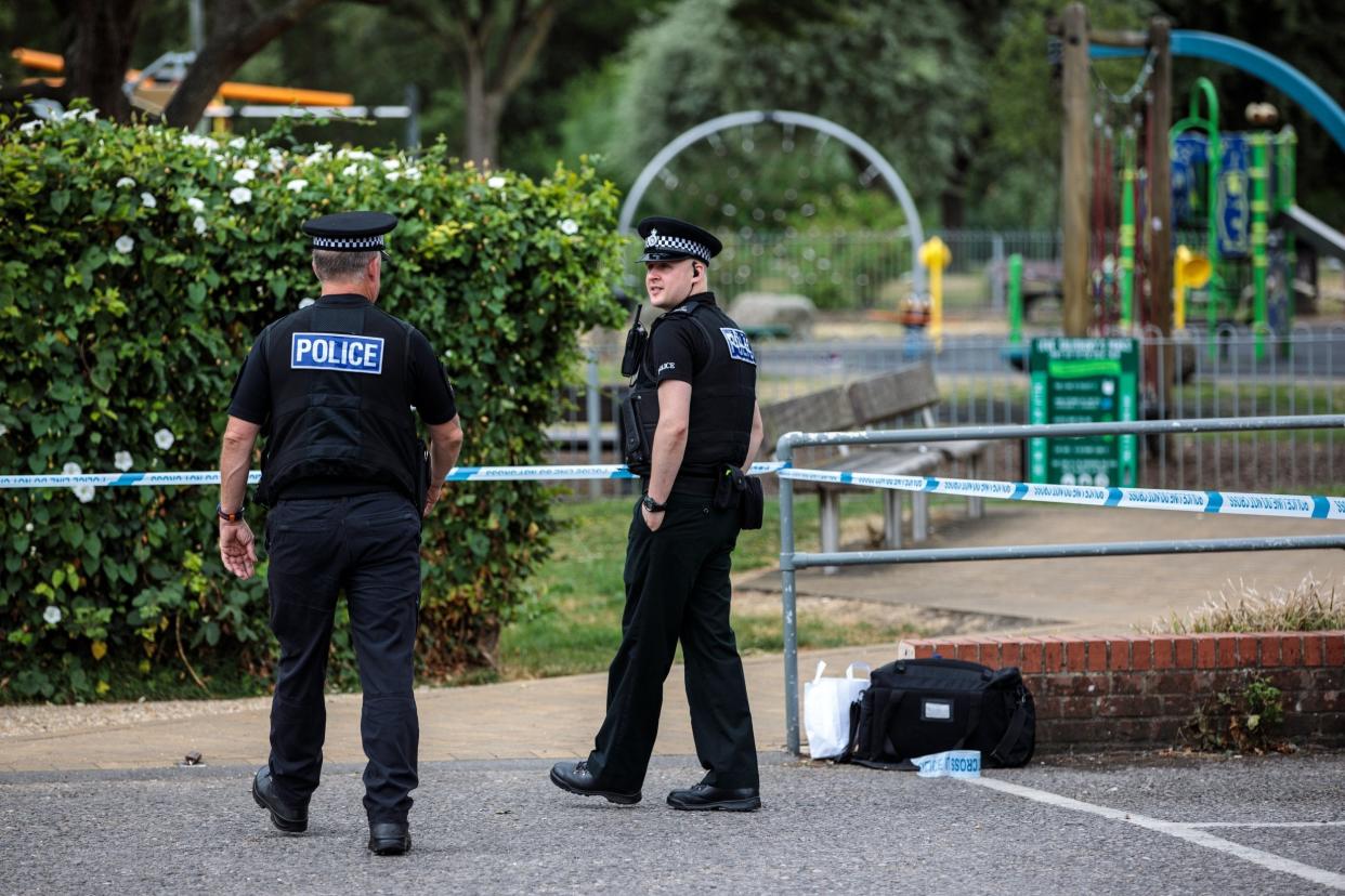 A cordon has been erected around a children's playground in Salisbury: Getty Images