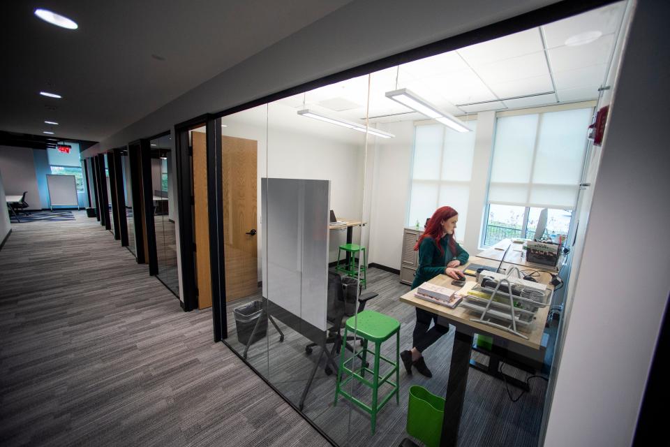 In Knoxville, there are a variety of strategies employers are using, from fully remote to fully in-office. At the e|spaces coworking facility in Bearden, many businesses rent smaller office spaces and employees can come in when it's necessary.