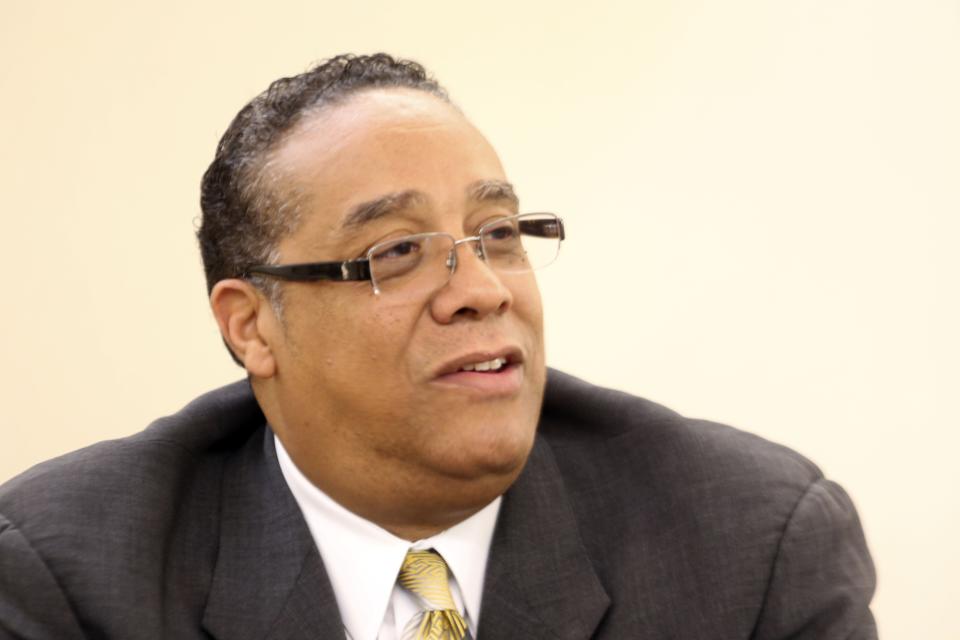 Mayoral candidate Benny Napoleon sat for an endorsement interview with the Detroit Free Press editorial board Oct. 15, 2013, for a candidate interview before the November general election.