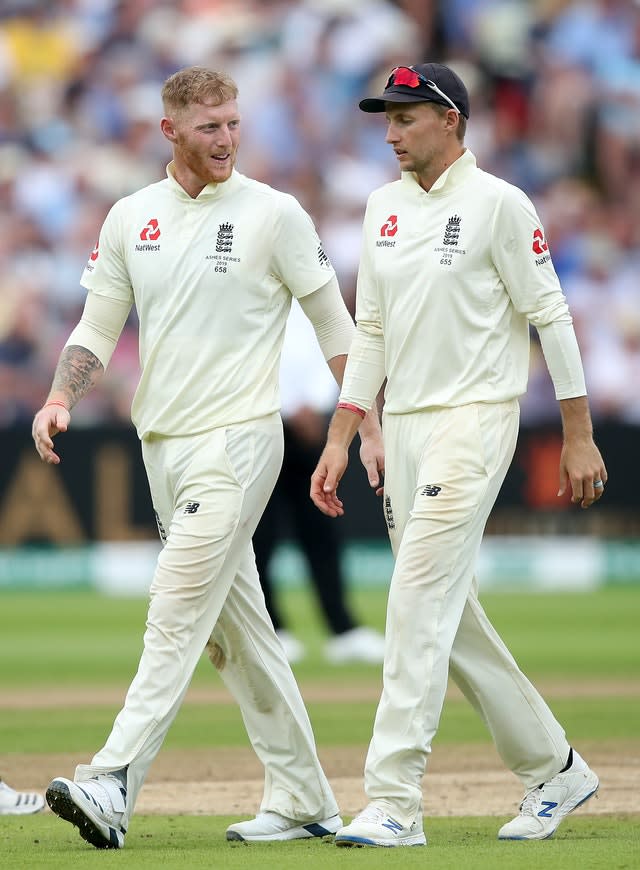 Regular captain Joe Root (right) found the perfect words to boost Stokes' confidence.