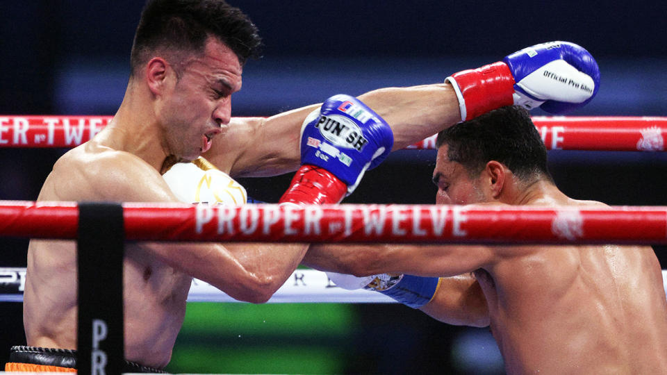 Francisco Santana and Josesito Lopez, pictured here during their welterweight fight.
