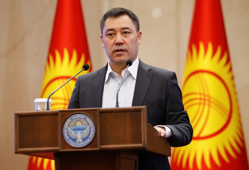 Kyrgyzstan's Prime Minister Japarov attends a session of parliament in Bishkek