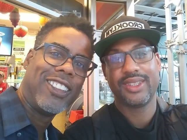 <p>Kenny Rock Instagram</p> Chris Rock and Kenny Rock taking a selfie.