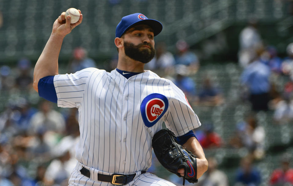 Tyler Chatwood has started 15 games for the Cubs. In those games, he has thrown 73 1/3 innings. And in those 73 1/3 innings, he has walked 66. (AP)