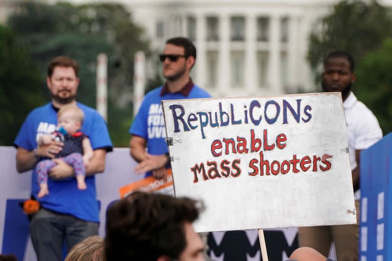 People participate in the 'March for Our Lives' rally against gun violence