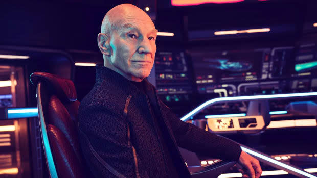 Sir Patrick Stewart as Captain Jean-Luc Picard in "<a href="https://parade.com/1285486/gwynnewatkins/star-trek-movies-in-order/" rel="nofollow noopener" target="_blank" data-ylk="slk:Star Trek;elm:context_link;itc:0;sec:content-canvas" class="link ">Star Trek</a>: Picard" Season 3<p>Paramount Television</p>