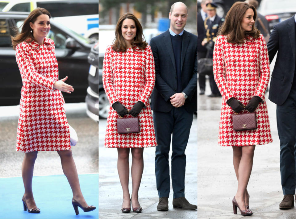 Kate Middleton stuns in houndstooth coat