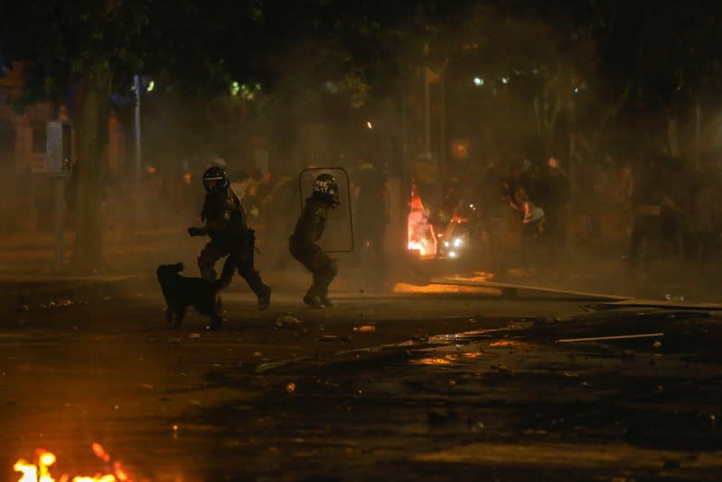 Protest against Chile's state economic model in Santiago