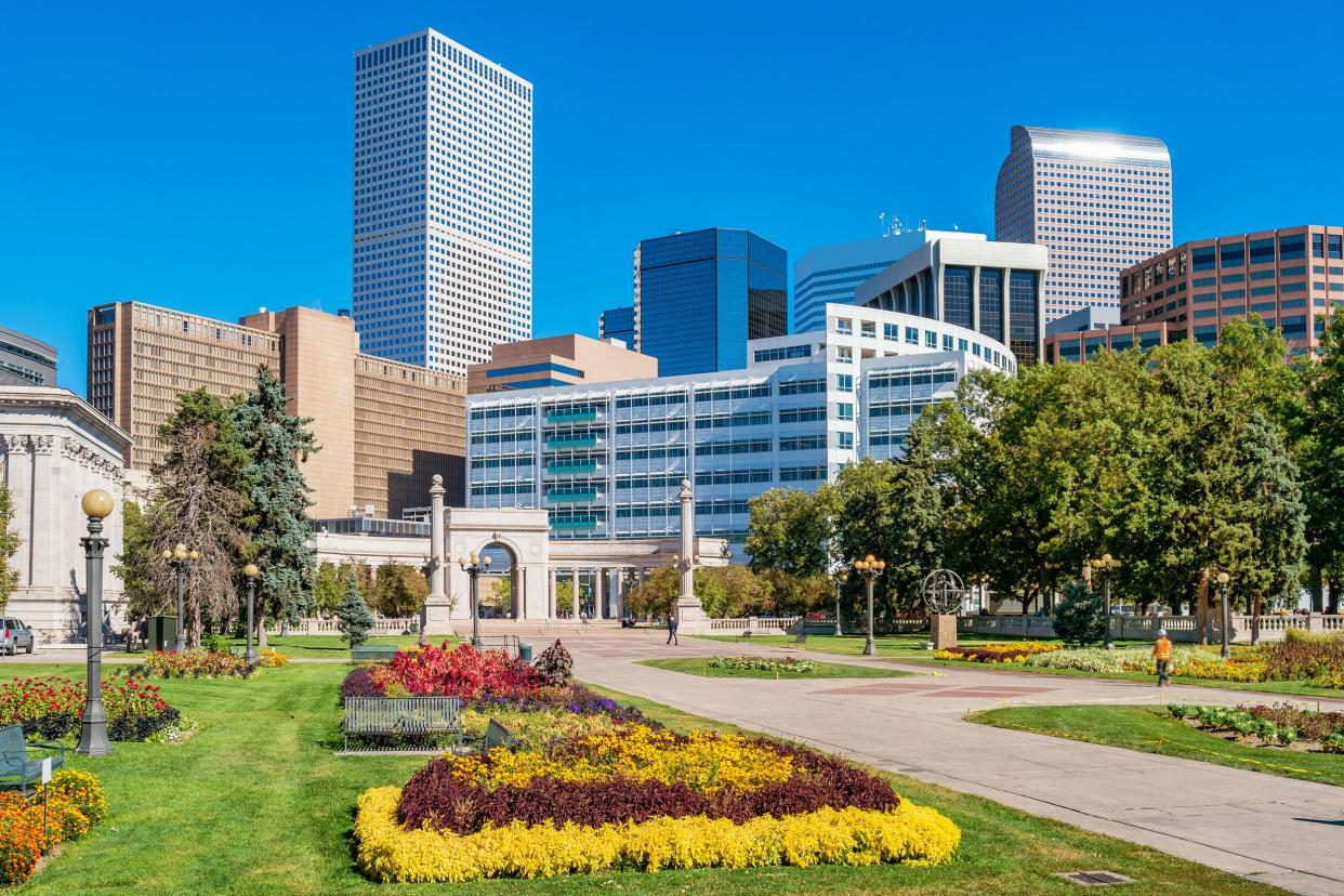 Civic Center Park and downtown Denver, Colorado