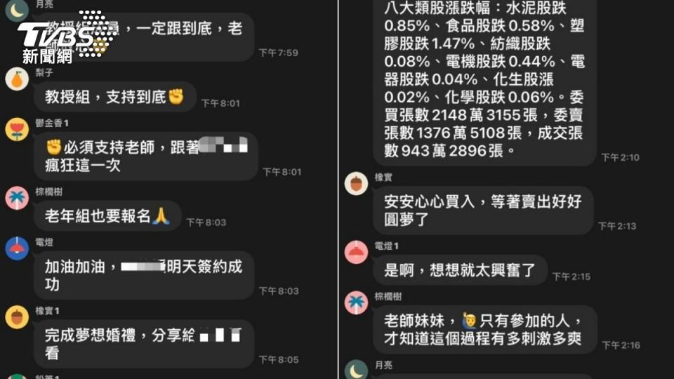 詐騙群組內的訊息。（圖／TVBS）