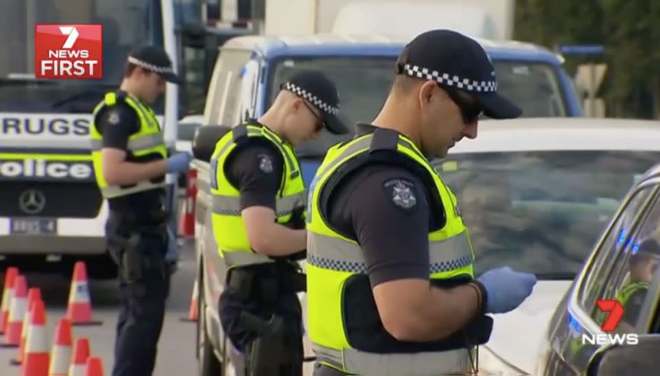 Chris was stopped for a random breath test on Australia Day when he got an unexpected shock. Source: 7 News