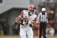 Utah running back Micah Bernard rushes against Oregon State during the first half of an NCAA college football game Saturday, Oct. 23, 2021, in Corvallis, Ore. (AP Photo/Amanda Loman)