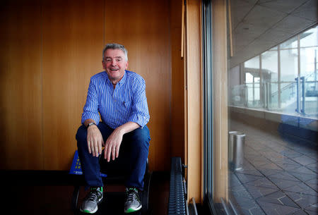 Ryanair Chief Executive Michael O’Leary poses for a picture after a news conference in Berlin, Germany, September 14, 2017. REUTERS/Axel Schmidt