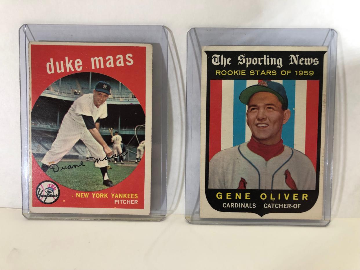 Without any authentication or grading, vintage baseball cards like these will bring modest prices.