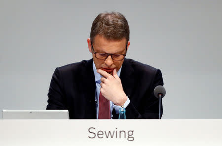 Christian Sewing, new CEO of Germany's Deutsche Bank, attends the bank's annual meeting in Frankfurt, Germany, May 24, 2018. REUTERS/Kai Pfaffenbach