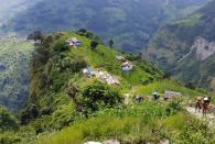 In Dhading, some 100km northwest of Kathmandu, the rugged terrain and extreme temperatures mean Nepali communities are only able to farm the land for half the year, relying on food stocks through the winter