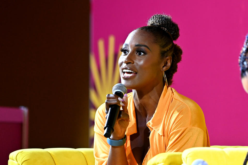 Issa Rae speaks onstage during the 2022 Essence Festival of Culture at the Ernest N. Morial Convention Center on July 1, 2022 in New Orleans, Louisiana.