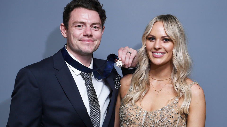 Seen here, 2020 Brownlow Medallist Lachie Neale and wife Julie.