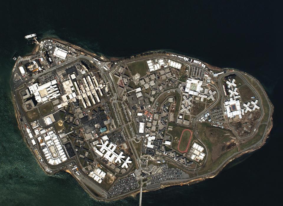 An aerial view of New York’s Rikers Island.