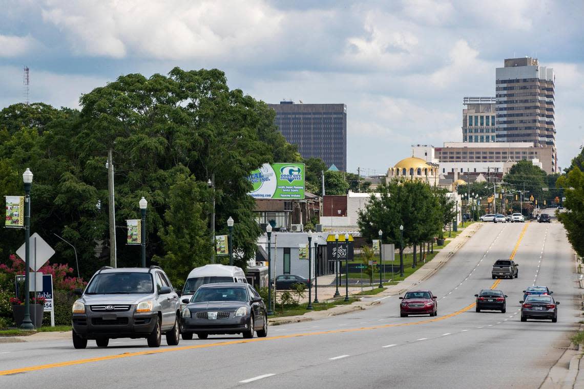 North Main Street in Columbia, South Carolina on Saturday, July 9, 2022. The area north of downtown is undergoing changes due to development.