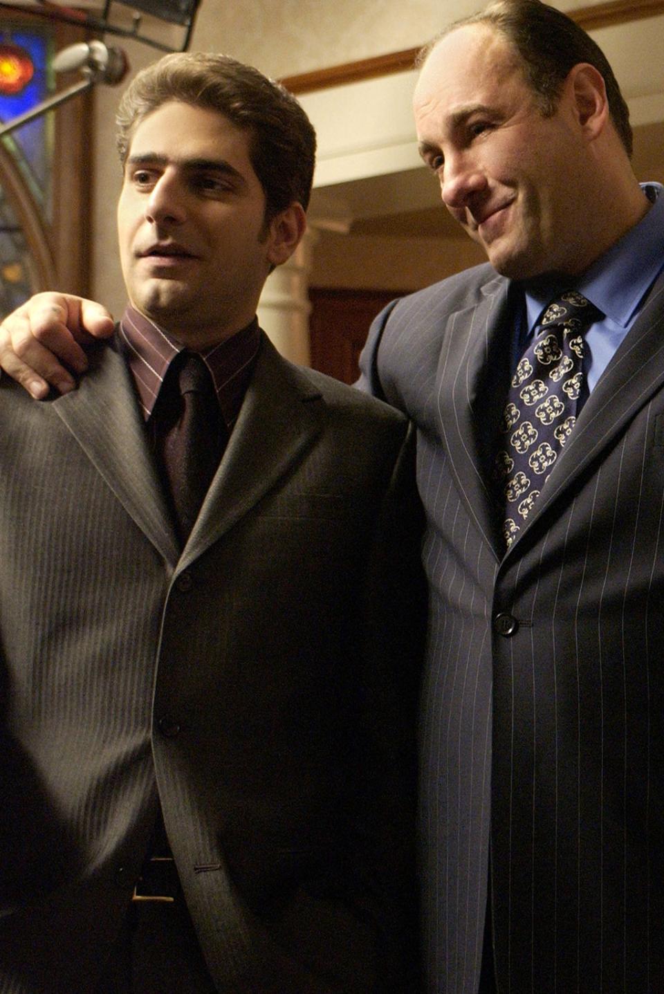 ‘Just about as good a guy as I’ve ever worked with’: Imperioli and Gandolfini in a 2005 episode of the series (HBO/Kobal/Shutterstock)