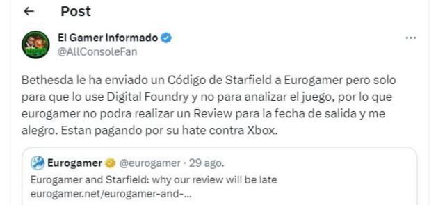 Medio reclama que Bethesda no les envío Starfield para REVIEW, y a