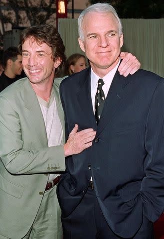 <p>Vince Bucci/AFP via Getty Images</p> Martin Short and Steve Martin in 1999