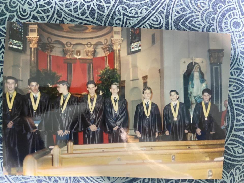 Eighth grade graduation at St. Joseph's School in East Rutherford. Matthew Keenan is fourth from right.