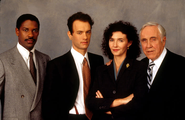 Denzel Washington, Tom Hanks, Mary Steenburgen, Jason Robards, 'Philadelphia', 1993