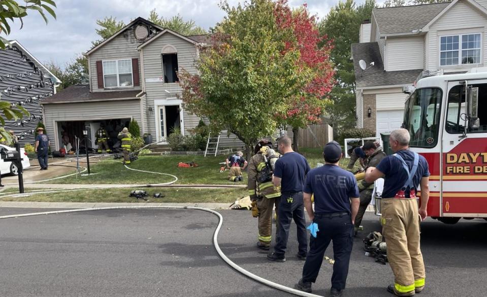 Electrical issues are suspected in this fire on Wellington Place in Dayton Thursday. Damage was estimated around $70,000. (Eric Higgenbotham/Staff)