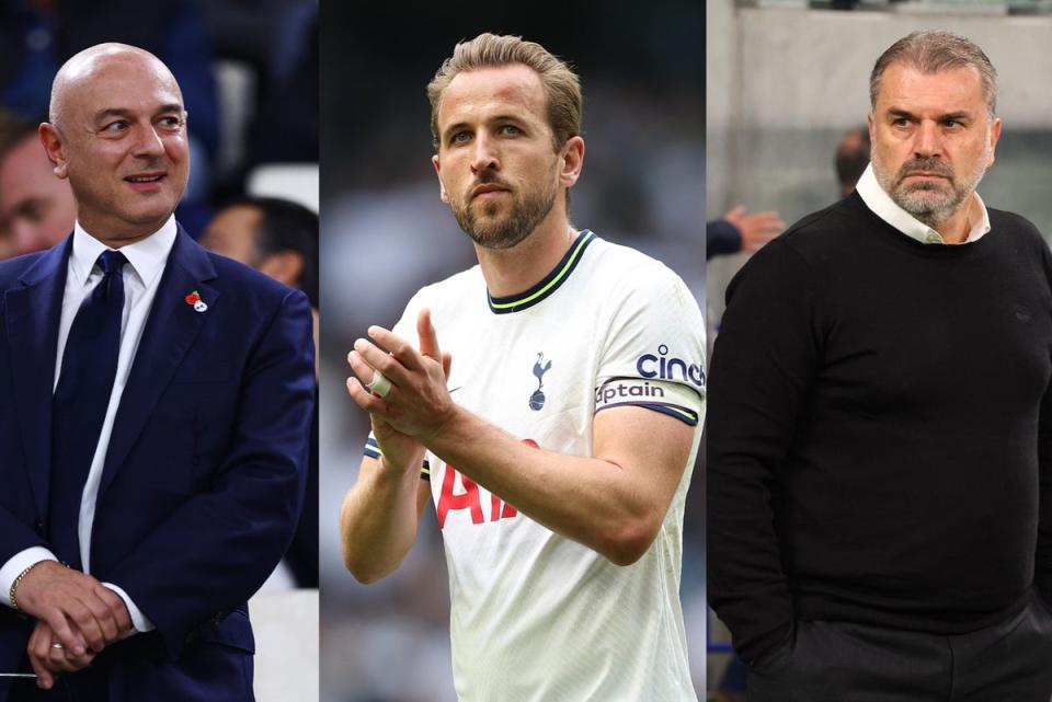 Showdown talks: Harry Kane will speak to Daniel Levy and Ange Postecoglou next week (Getty Images)