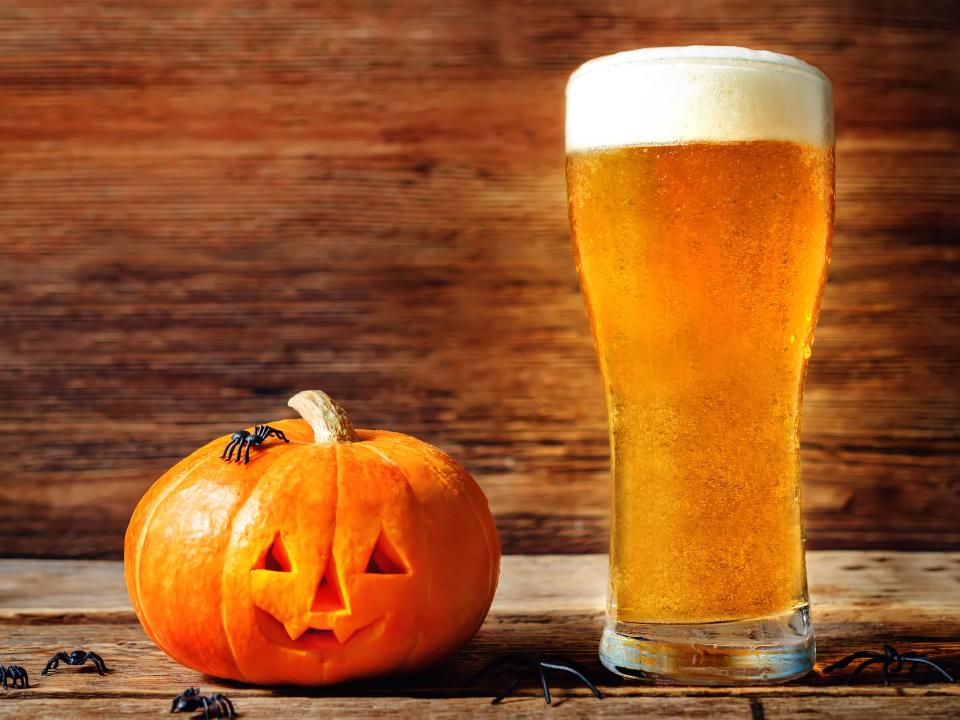 pumpkin and beer for halloween