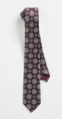 Mosaic Silk Tie in Wine red 