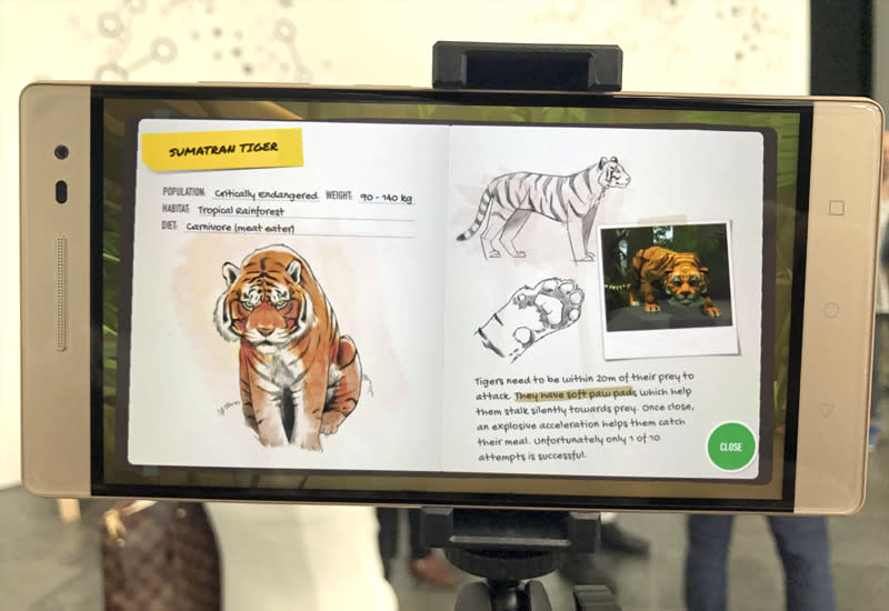 A separate screen with information about the animals pops up after you find them, adding an educational element.