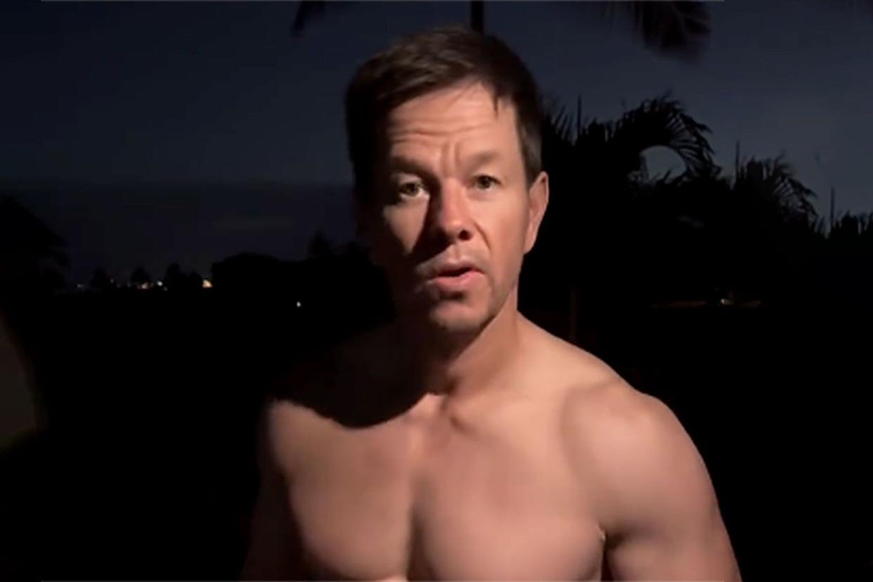 <p>mark wahlberg/instagram</p> Mark Wahlberg shirtless video