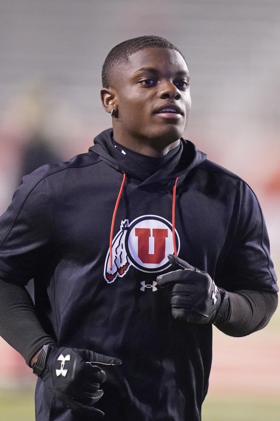 Utah cornerback Clark Phillips III warms up before game against Stanford Saturday, Nov. 12, 2022, in Salt Lake City. | Rick Bowmer, Associated Press